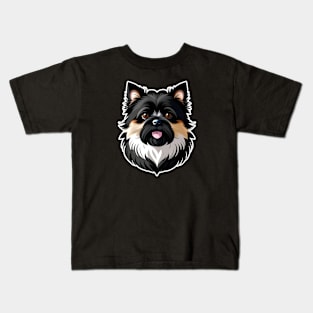 Head affenpinscher dog pet portrait cartoon vector illustration Kids T-Shirt